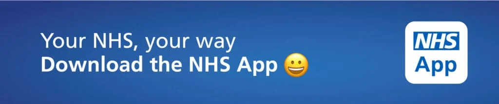 Banner advertising the NHS App